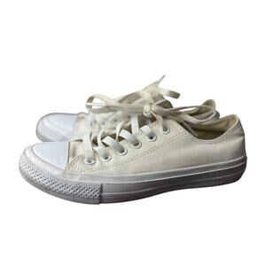 Women's Cream Converse Chuck Taylor II All Star Low-Top Sneakers Trainers Kicks